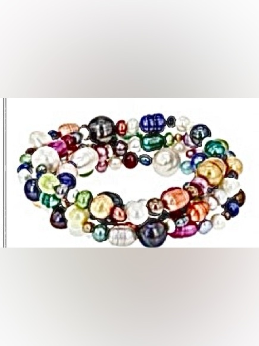 White & Multi-Color Freshwater Pearl Stretch Bracelet Set of 5